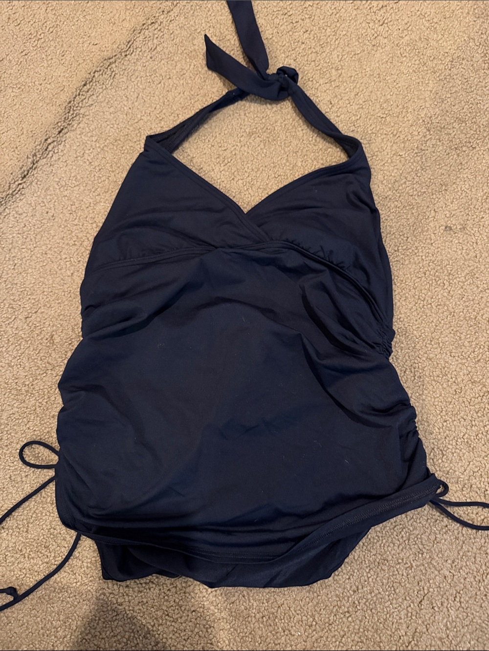 Navy Kids One-Piece Swimsuit with Halter Neck